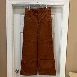 LOFT Tan Rust/Brown/Orange Corduroy Pants. Palmer. Wide leg. TALL.  Sz 6 tall.